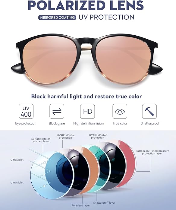 Retro sunglasses womens 2024 trendy round classic glasses