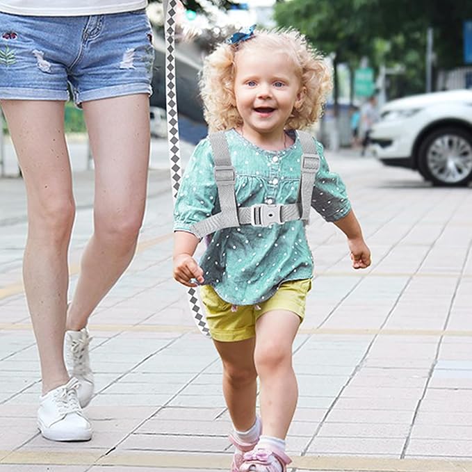 Accmor Toddler Harness Backpack Leash, Collapsible Kids Harness + Anti Lost Wrist Link, Cute Rabbit Child Leash for Outdoor Travel, Portable Baby Walking Harness Protector Wristband Strap for Girls