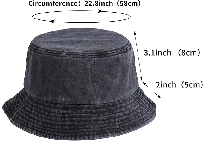 Washed Cotton Bucket Hats Packable Summer Outdoor Cap Travel Beach Sun Hat Plain Colors for Men Women