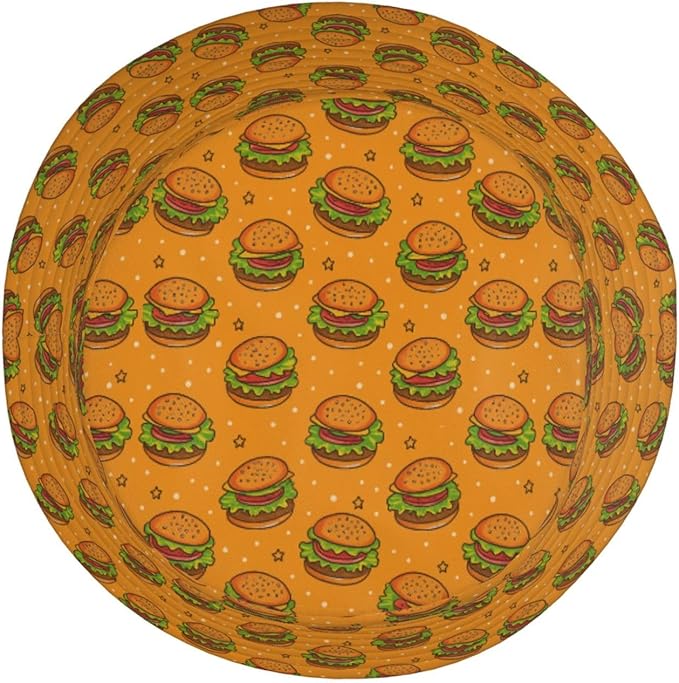 Yummy Hamburger Fisherman Hat Summer Foldable UV Protection Sun Hat