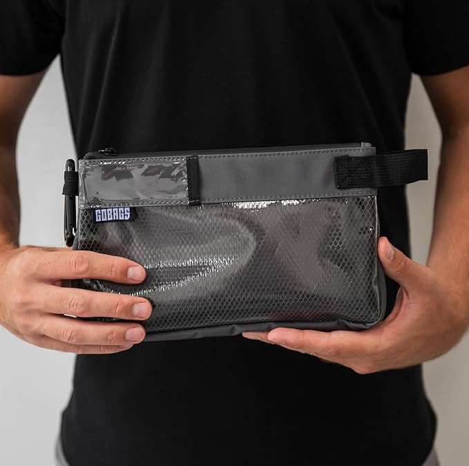 GOBAGS Production Zipper Bags - Electronics & Camera Accessories Bag - Cable organizer, Gear Accessory Pouch, Travel Camera Essentials (Small, Gray, 2 pack)