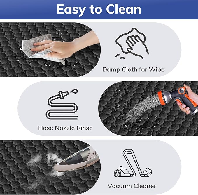 Mancro Truck Back Seat Pet Cover for Dogs, XXL Dog Hammock for Truck with Zipper Side Flap, Waterproof Floor Backseat Covers for Full Size Crew Cab Trucks with Fold Up Seats, for Ford F150 Accessories