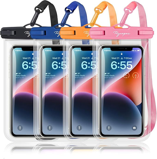 Waterproof Phone Pouch Bag - 7.5in Water Proof Cell Phone Case for Beach Travel Must Haves, Waterproof Phone Holder with Lanyard for iPhone 16 15 14 Pro Max Galaxy S24+ Pixel 8 Pro, Cruise Essentials