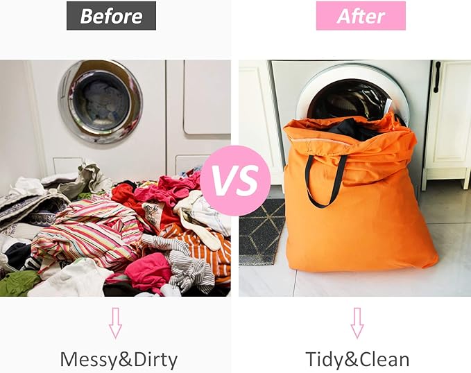 SWISSELITE Laundry Bag with Handle and Drawstring, Large Heavy Duty Laundry Bag, 28 x 40 Inches Travel Dirty Clothes Bag for Laundromat and Household