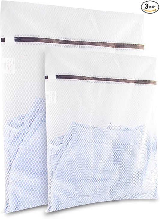 GOGOODA Mesh Laundry Bag for Delicates Set of 2 Lingerie Bags for Washing Machine Great for Laundry, Hosiery, Blouse, Underwear, Pantyhose, Socks(Set of 2)
