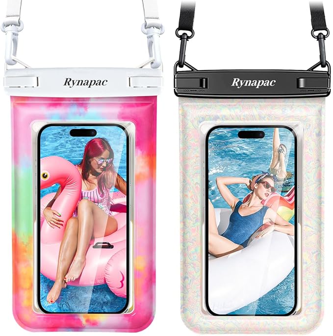 [Floatable] Waterproof Phone Pouch 2 Pack - [Up to 8.5"] IPX8 Floating Waterproof Phone Case Dry Bags with Adjustable Lanyard for Beach Vacation Travel Cruise Ship Pool Kayak Essentials