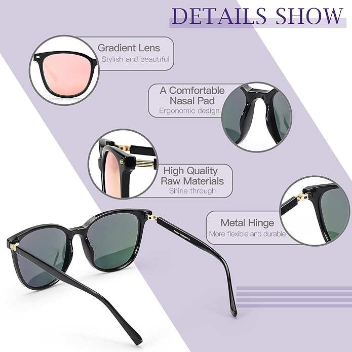 SIPHEW Oversized Square Sunglasses for Women|Lightweight Fashion Sunglasses 100% UV400 Protection|Trendy Mirrored Shade