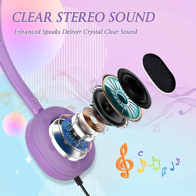 Classroom Kids Headphones Bulk 20 Pack Class Set of Headphones for Students Children Boys Girls Teen Adult,Group Learning, Computer Lab, Library, Online Lesson and Testing (10 Colors)