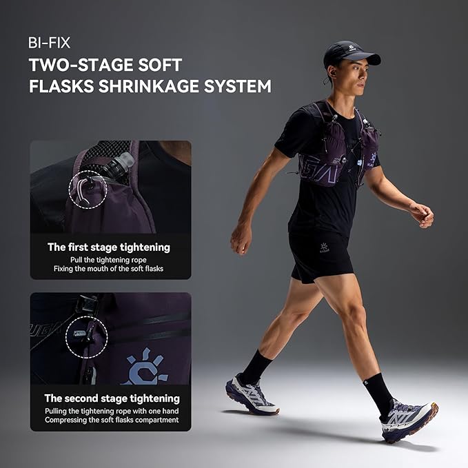 KAILAS FUGA AIR 8 Ⅳ Running Hydration Vest Hydration Pack Lightweight with Two TPU Water Bladders for Women Men Trail Cycling Hiking