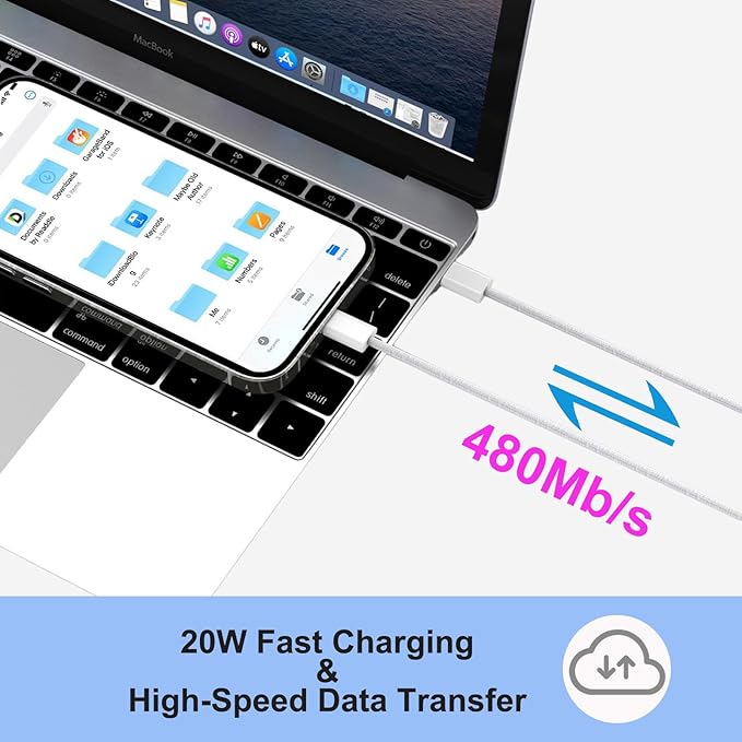 iPhone 16 15 Charger Fast Charging, 20W Apple iPhone 16 USB C Fast Charger Block, 2Pack 6ft USB C to USBC Cord for iPhone16/16 Pro/16 Pro Max/16e/15/15 Plus/15 Pro/15 Pro Max,iPad Pro/Air/Mini,AirPods