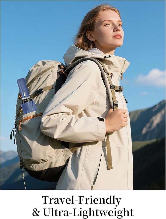 Seniny Electric Travel Umbrella with Intelligent Open Close, Rechargeable Umbrellas for Rain Windproof, Automatic Portable & Compact Umbrella with Reflective Stripe