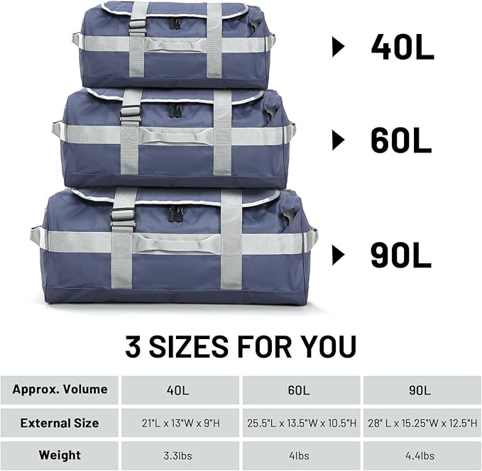 MIER Water Resistant Backpack Duffle Heavy Duty Convertible Duffle Bag with Backpack Straps for Gym, Sports, Travel