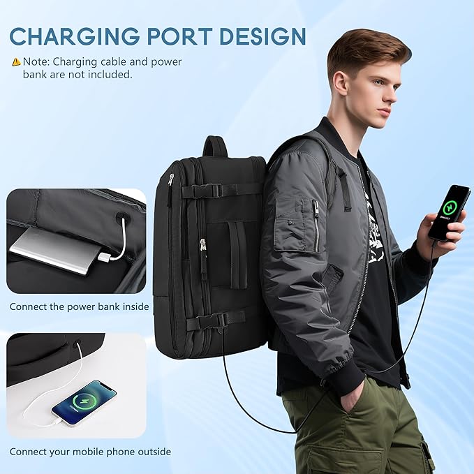 Beraliy Travel Backpack for Men Women, Carry On Backpack, 16 Inch Laptop Backpack, Waterproof School Backpack, Casual Outdoor Daypack College Bag, Black