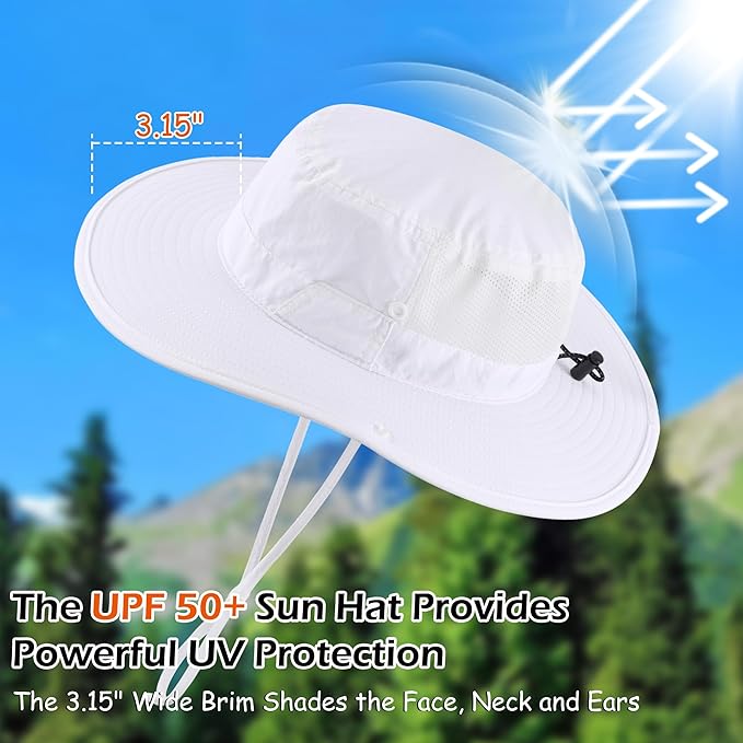 Connectyle Men's Sun Hat UPF 50+ Wide Brim Bucket Hats for Fishing Hiking Gardening Adjustable Boonie Hat Outdoor Safari Hats