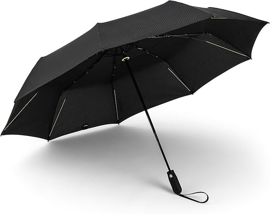 ShedRain Vortex V2 Automatic Compact Folding Windproof Travel Umbrella – Rain & Windproof Vented Double Canopy – Protect from Rain, Sun & Wind - Wind Tunnel Tested to 75 mph