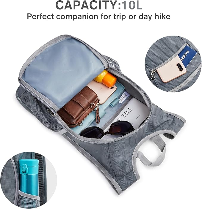 G4Free 10L/15L Hiking Backpack Lightweight Packable Hiking Daypack Small Travel Outdoor Foldable Shoulder Bag