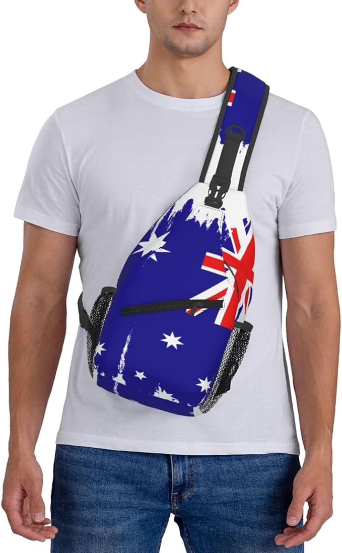 Australian Flag Sling Bag Multipurpose Crossbody Sling Backpack Travel Cycling Hiking Shoulder Bag For Women Men