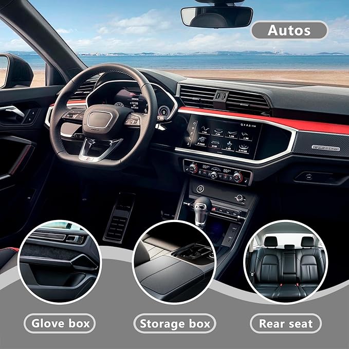 Car Glove Box Organizer, Registration Insurance Document Holder and Owners Manual Pouch with Flexible Secure Zippered Case Greeting Card for Vehicle Truck (Black)