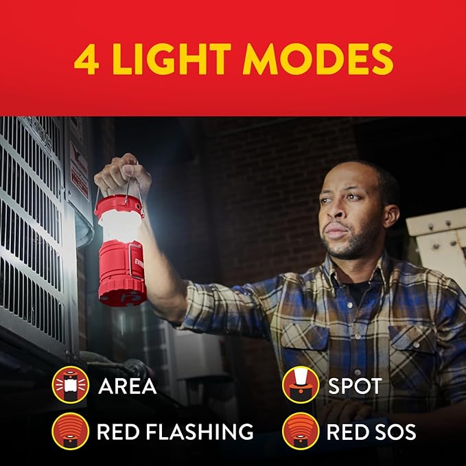 Eveready LED Camping Lantern 360 PRO (3-Pack), Super Bright Tent Lights, IPX4 Water Resistant LED Lanterns for Power Outage Hurricane Preparedness, (Batteries Included)