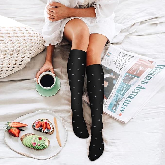 Bluemaple 6 Pack Copper Compression Socks for Women and Men Circulation-Best Support for Medical, Running,Nursing,Athletic