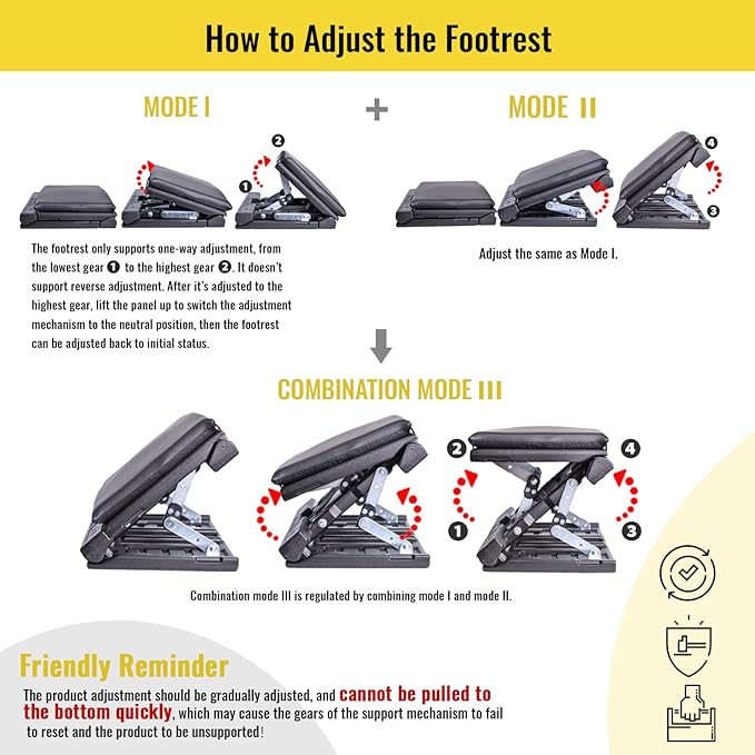 Foot Rest for Under Desk at Work Enlarged, Ergonomic Footrest with Adjustable Height and Angle, Foldable Foot Stool with Removable Pad Massage Beads for Office Gaming Chair Black