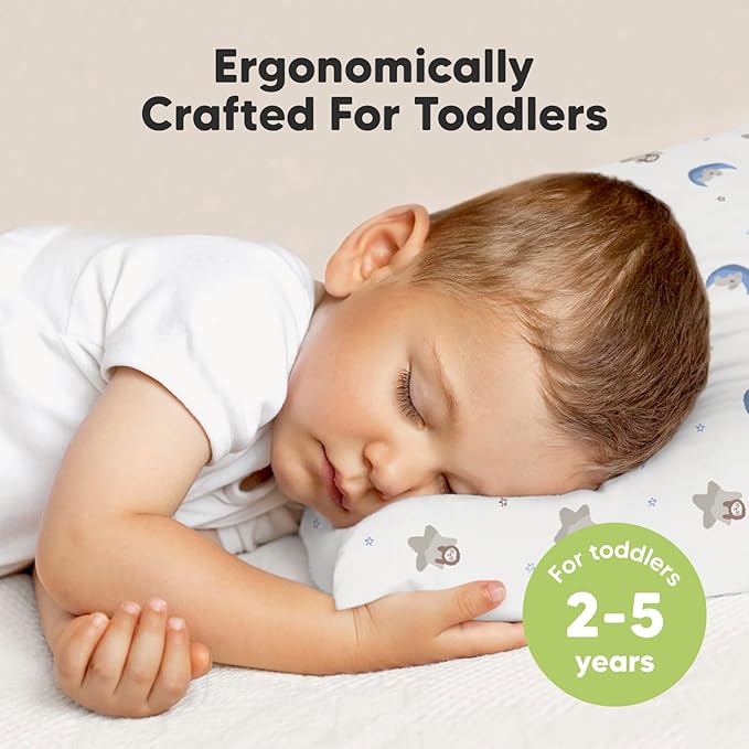 Toddler Pillow with Pillowcase - 13x18 My Little Dreamy Kids Travel Bed Pillows for Sleeping, Organic Cotton Small Pillowcase, Soft & Breathable, Machine Washable, Toddlers 2-5 years old (Space Drift)