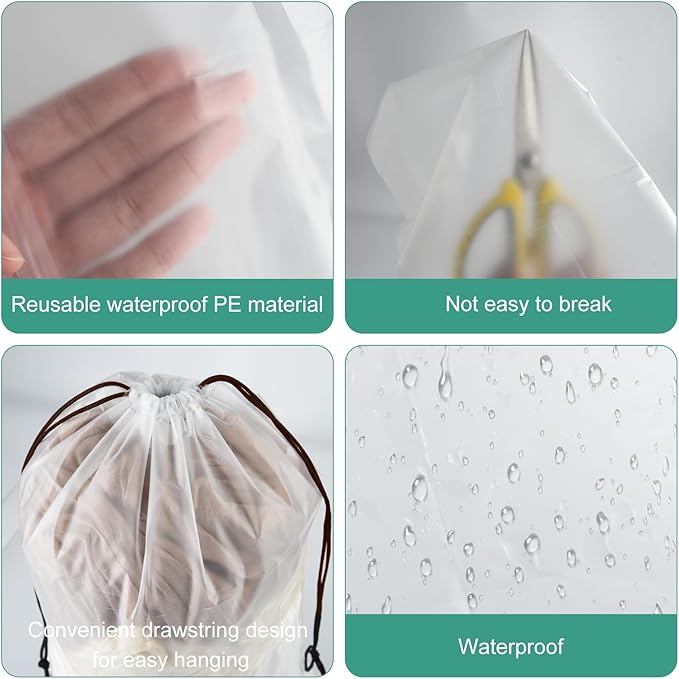 32 Pcs Shoe Bags for Travel, PLULON 15.7" x 11.8" Clear Drawstring Storage Bags Shoes Organizer for Packing Waterproof Dustproof Women Men Portable Travel Essentials