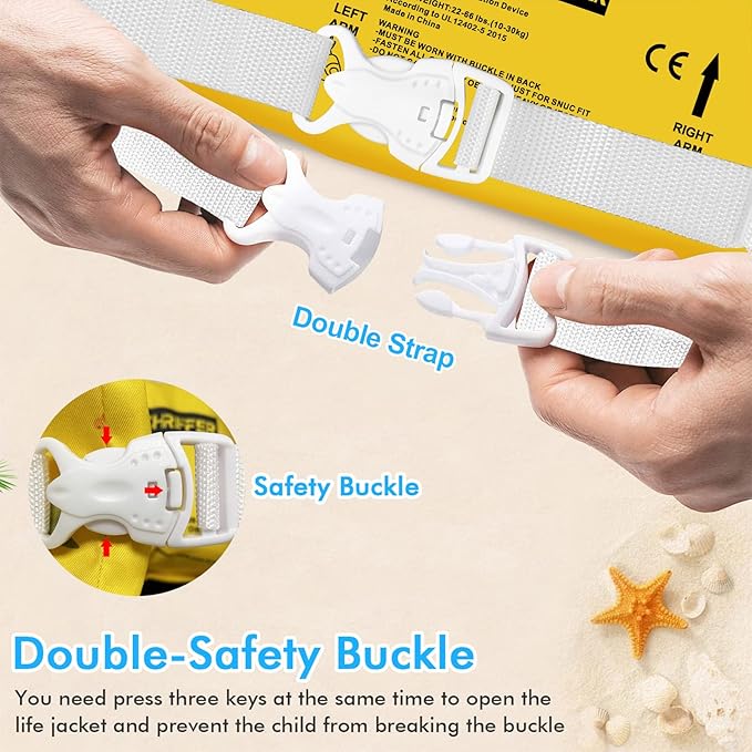Chriffer Kids Swim Vest Life Jacket for 30-55 Pounds Boys and Girls, Toddler Floaties with Shoulder Harness Arm Wings for 2,3,4,5,6,7 Years Old Baby