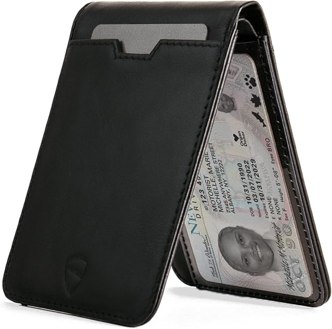 Vaultskin MANHATTAN ID Thin Leather Wallet with RFID Blocking and ID Window