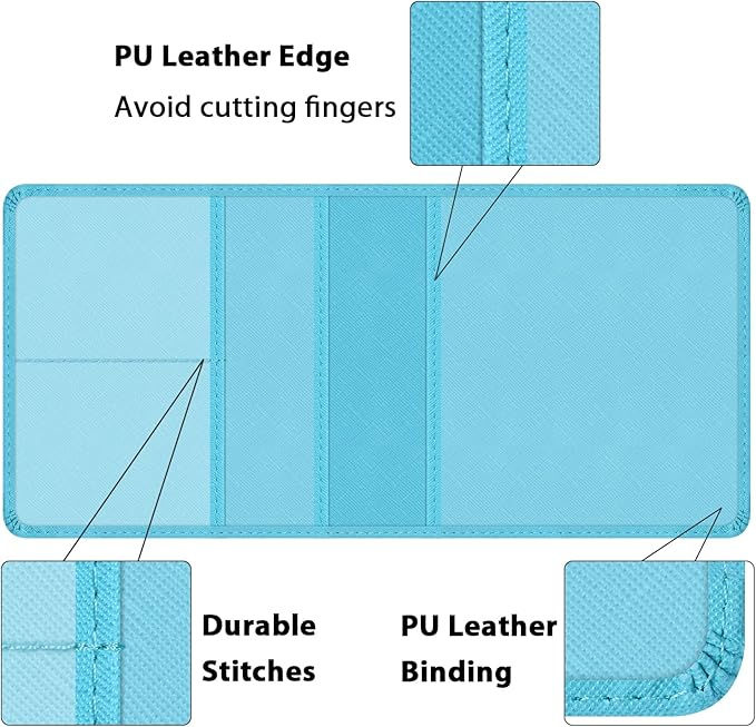 Car Insurance and Registration Holder, 5.5 x 5 Inch PU Leather Vehicle Glove Box Organizer Wallet Case for Insurance Card, Driver License, Paperwork - Mint Green