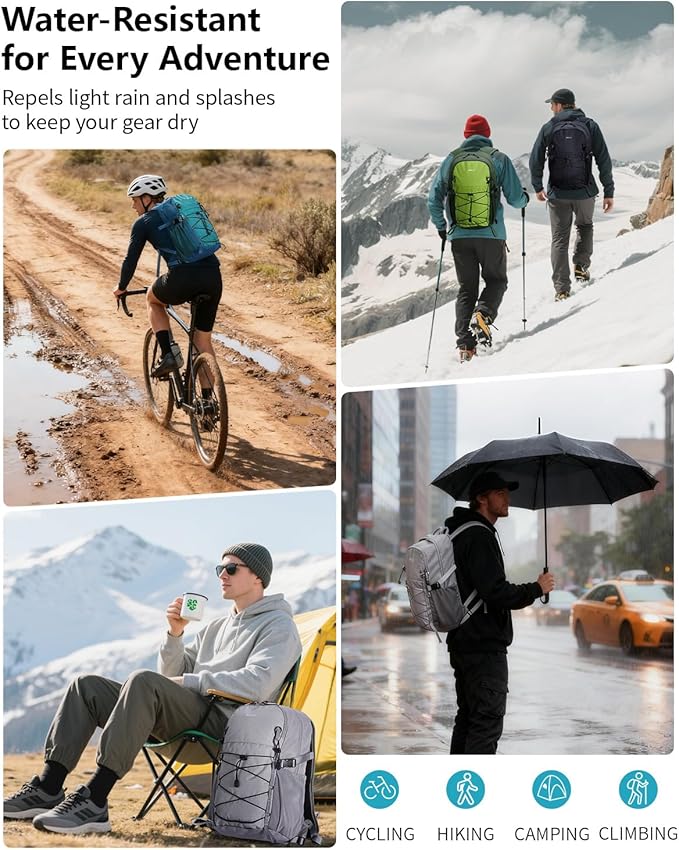 ECOHUB Small Hiking Backpack for Men Women, 20L Lightweight Travel Backpacks Water Resistant Camping Cycling Hiking Daypack