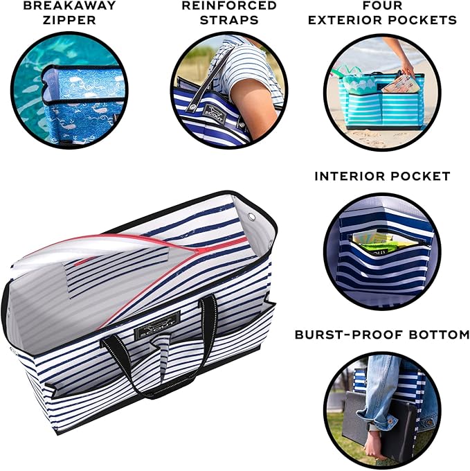 SCOUT Ben Pocket Tote - Large Multi-Use Tote Bag for, Nurses, Teachers, and Moms, 5 Pockets for Organizing, Breakaway Zipper