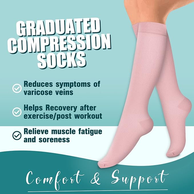 Laite Hebe 4 Pairs-Compression Socks for Women&Men Circulation-Best Support for Nurses,Running,Athletic