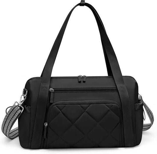 SYTRAH Gym Bag for Women, Duffle Weekender Bags for Travel, Lightweight Weekender Tote with Wet Pocket for Sports, Workout and Dance Black