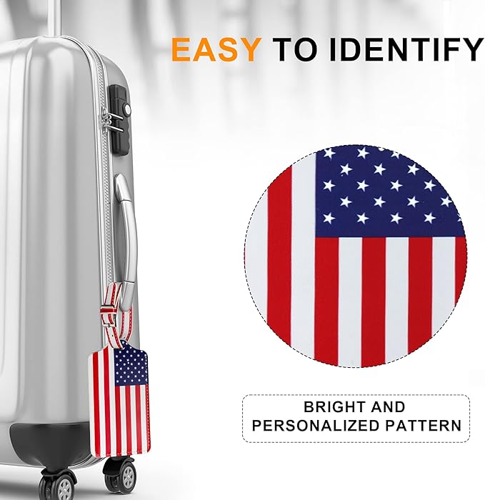 4 Pack Luggage Tag for Suitcases TSA Approved, Leather Suitcase Tags Identifiers, Cute Bag Name Travel Tags ID Labels for Women Men Cruise Airport Luggage Travel Essentials by Sodsay