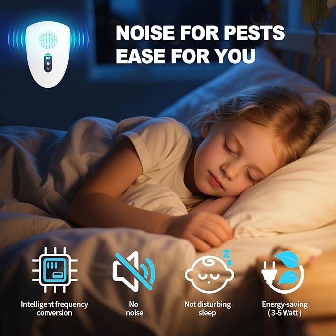 2025 Upgraded Ultrasonic Pest Control, Mouse Repellent Indoor for Spider Bug Roach Ant Mosquito Rat Mice Insect Deterrent, Mouse Rodent Repellent Ultrasonic Plug in, 3 Mode Switching, 6 Pack