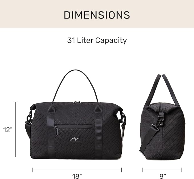 Jadyn Lola Travel Bag, Weekender/Overnight Duffel, Gym Tote Bag for Women, Men