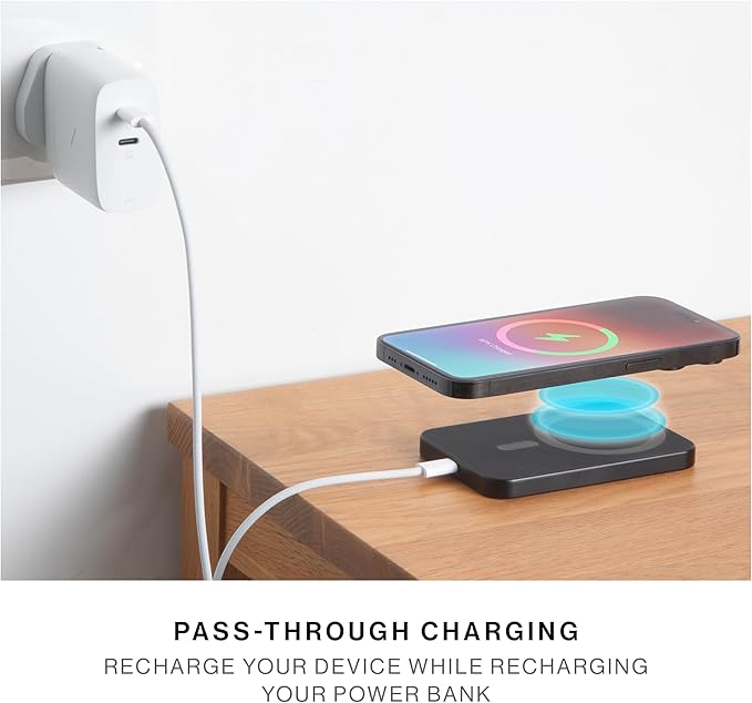 Native Union Active Power Bank | Magnetic - MagSafe Compatible 5000mAh 15W Portable Charger - USB-C Cable Included - Compatible with iPhone Air, 17, 17 Pro, 17 Pro Max, AirPods Pro 3 & More (Apricot)