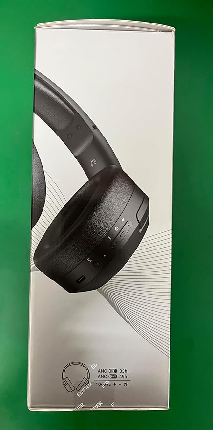 Edifier W820NB Plus Hybrid Active Noise Cancelling Headphones - LDAC Codec - Hi-Res Audio - Fast Charge - Over Ear Bluetooth V5.2 Headphones for Travel, Flight, Train, and Commute- Gray