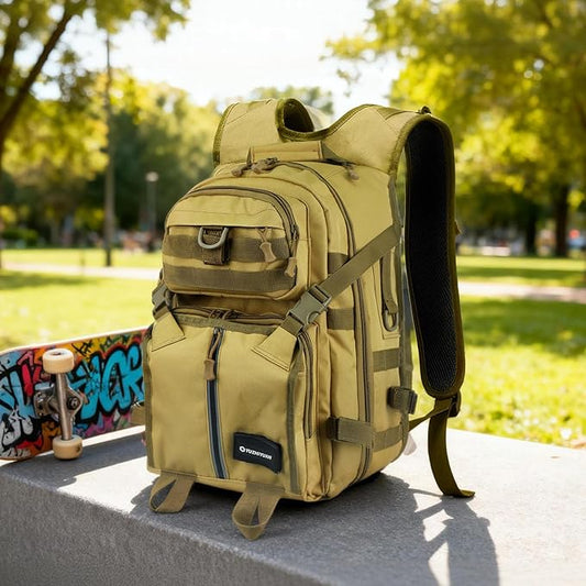 25L Hiking Backpack - 600D Oxford Water-Resistant, Large Capacity Dual-Shoulder Bag for Outdoor Trekking Camping