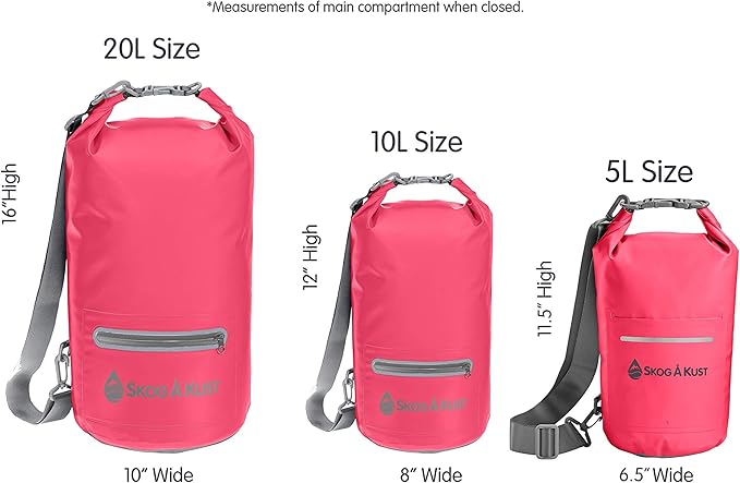 Skog Å Kust DrySak - Roll Top Waterproof Bag for Travel & Outdoors - 5, 10 & 20 Liter sizes