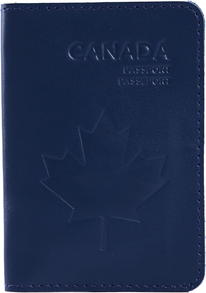INCARNE Leather Passport Cover - Passport Wallet - Passport Sleeve with Card Slots & Note Compartment, Classic Blue