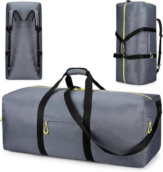 100L Extra Large Duffle Bag Lightweight, Travel Duffel Bag Foldable for Men Women, Water-Resistant & Durable, Grey