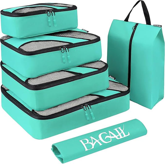 BAGAIL 6 Set Packing Cubes,Travel Luggage Packing Organizers
