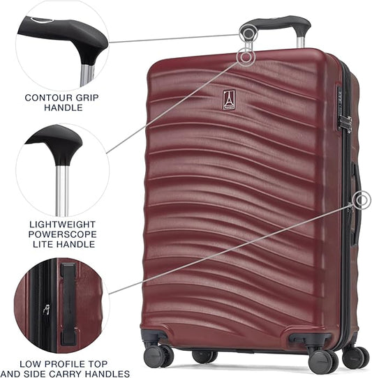 Travelpro Maxlite Air V2 Hardside Expandable Luggage, 8 Spinner Wheels, Lightweight Hard Shell, TSA lock, Cabernet, 3-Piece Set (21/25/28)