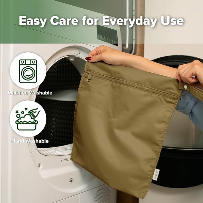 haakaa Waterproof Wet Bags for Baby Wet Dry Bags for Cloth Diaper, Swimsuit & Travel, 1pc, Brown