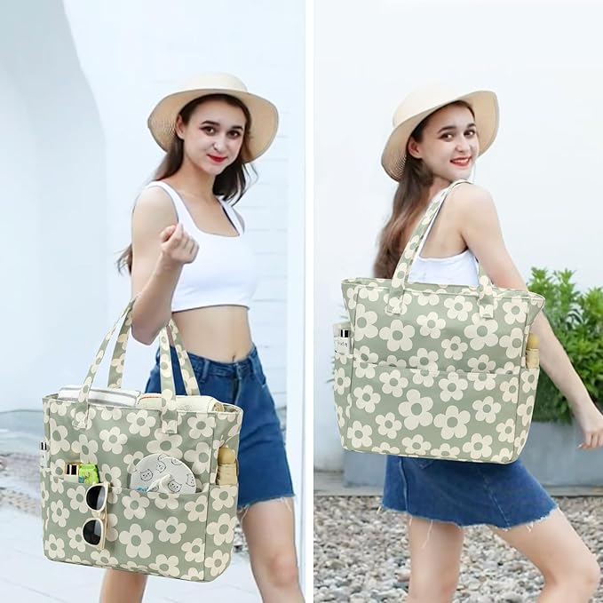 Bluboon Waterproof Beach Tote Pool Bags for Women Ladies Extra Large Carry On Bag With Wet Compartment for Weekender Travel