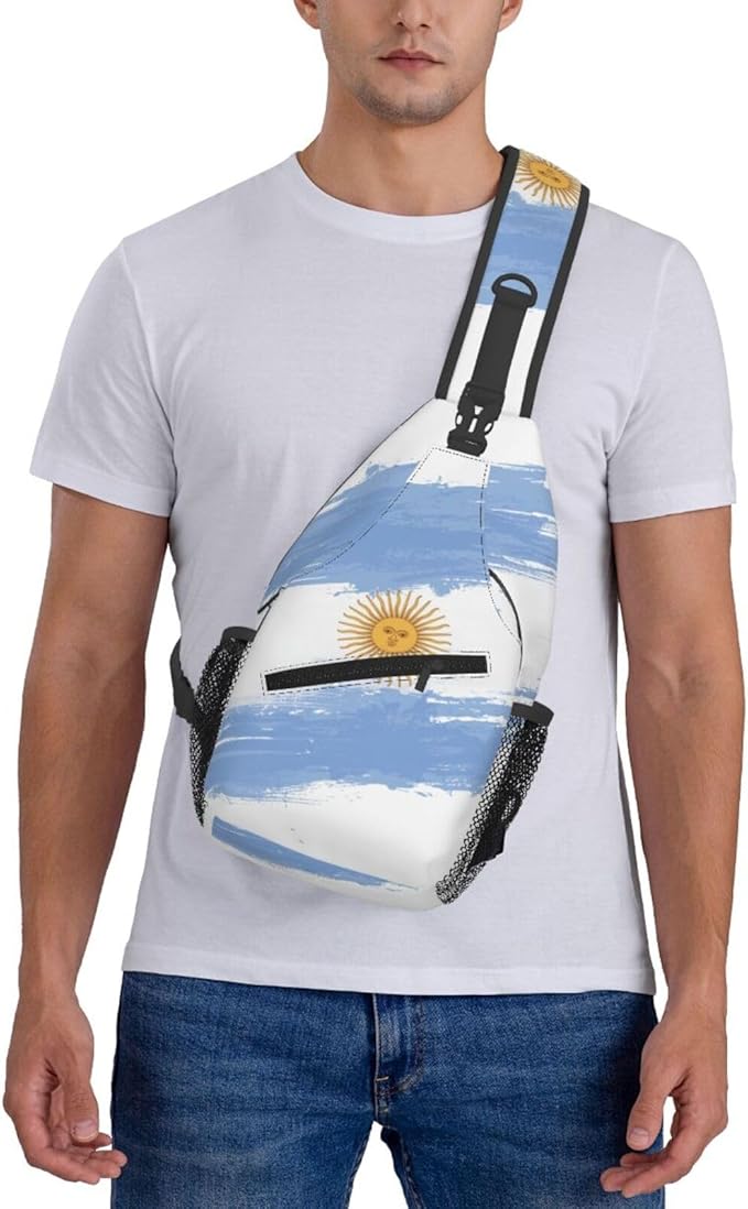 Argentina Flag Sling Bag Multipurpose Crossbody Sling Backpack Travel Cycling Hiking Shoulder Bag For Women Men
