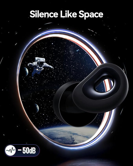 50dB Ear Plugs for Sleeping Noise Cancelling, Ultra-Comfy Noise Cancelling Ear Plugs for Noise Reduction, Concerts, Work, Airplane, Concert Ear Plug Silicone Earplugs with 7 Eartips Black