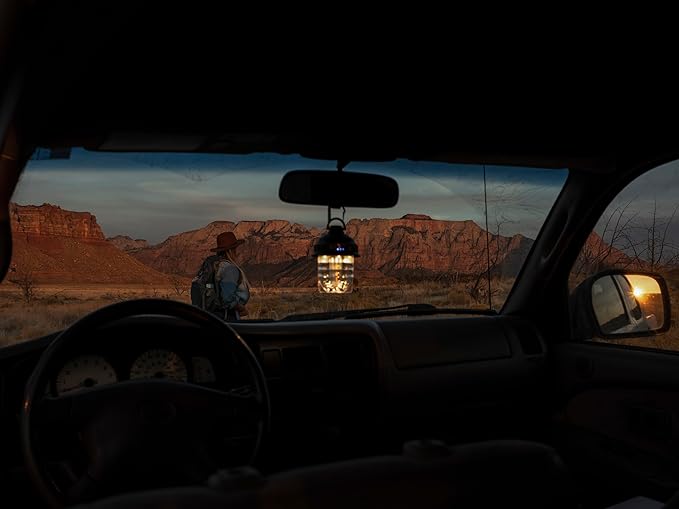 Barebones Beacon Hanging Light – Antique Bronze, Rechargeable LED Camping Lantern with Adjustable Brightness – Weatherproof Vintage-Style Hanging Lantern for Outdoor Adventures and Year-Round Use